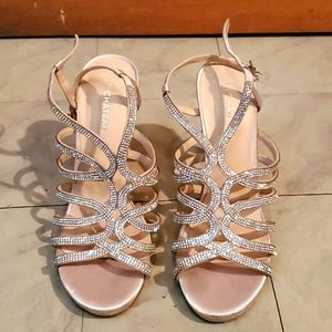 Le Chateau gold strappy high heels